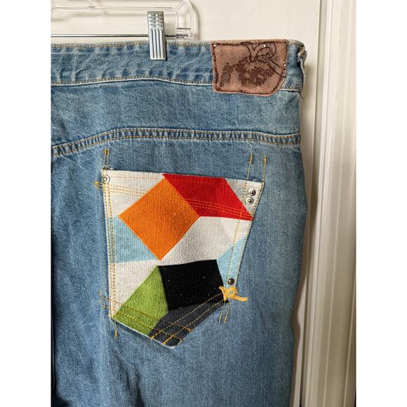 Vintage Y2K Rocawear Baggy Jeans 50W 48x33 Embroider Wide Leg Hip Hop Streetwear - Picture 3 of 9